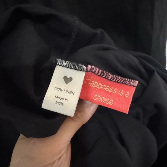 Kaveri‎ Embroidered Linen Black Dress With Floral Sz M - Picture 7 of 10